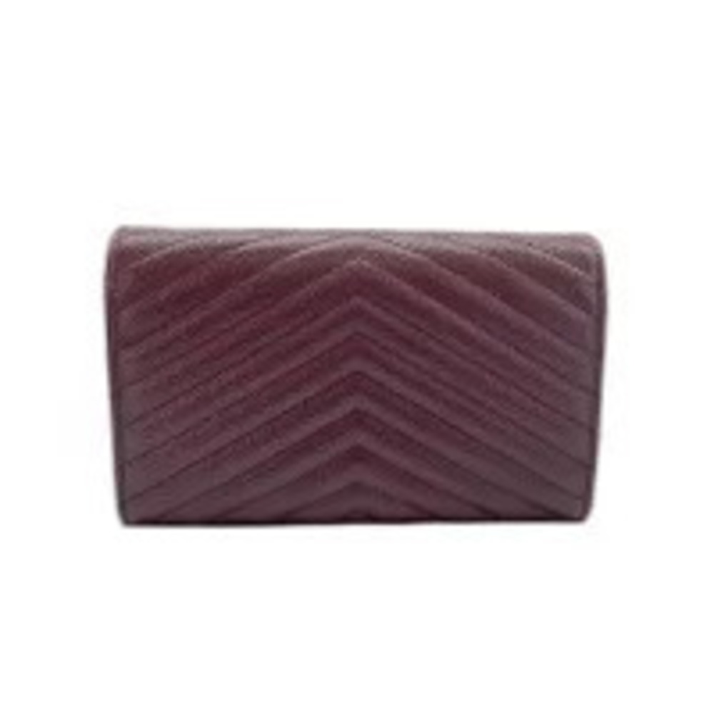 Saint Laurent Yves Leather Shoulder Bag Wine Red